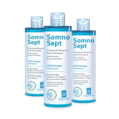 Abbildung von SomnoSept 3 x 400 ml Flasche Spezialreiniger CPAP Masken Pflege Reiniger Schläuche Kunststoff Silikonreiniger