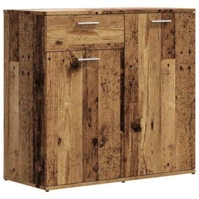 Abbildung von vidaXL Sideboard Altholz Optik 80x36x75 cm Holzwerkstoff, Schrank, Highboard, Home Organizer, Aufbewahrungsschrank, Seitenschrank, Wohnzimmerschrank