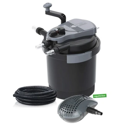 Abbildung von Heissner Teichfilter Druckfilter Set HLF4000 00 inkl. 7 Watt U (Komplett Set)