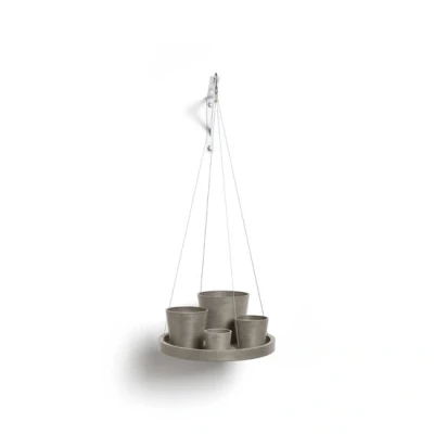 Abbildung von Ecopots hängende &#039;Untersetzer&#039; 36 cm taupe