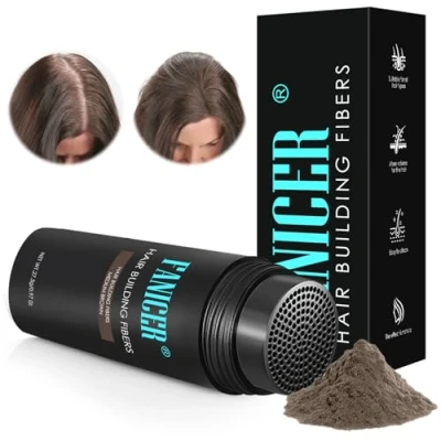 Abbildung von 27.5G Streuhaar zur Haarverdichtung,Haarfasern Haarverdichtung,Authentischer Look in für Männer&amp;Frauen,Hair Fibers,Haarpulver,Abdecken vondünner werdendem Haar oder Kahler Stellen (Mittelbraun)