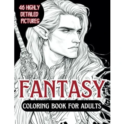 Abbildung von Fantasy Coloring Book For Adults: Stress Relief and Relaxation, Highly Detailed Pages, Illustrations of Landscapes, Creatures, Dragons, Elves more.