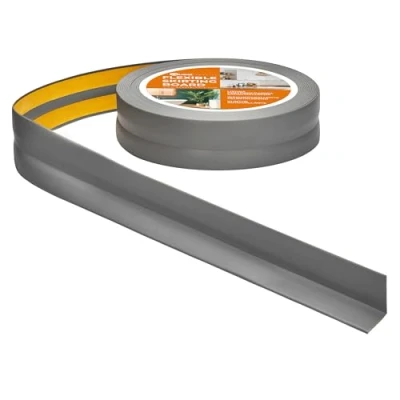 Abbildung von Quest Weichsockelleiste Selbstklebend 30 mm x Knickleiste, Abschlussleiste für Küche, Badezimmer Dichtungsband PVC, Flexibel, Wasserdicht, Dekorativ 10 Meter, Dunkelgrau