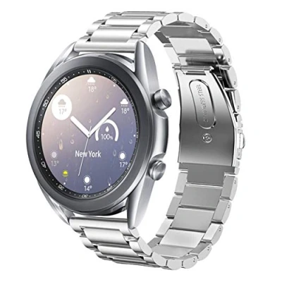 Abbildung von SUNDAREE Kompatibel mit Armband Samsung Galaxy Watch 3 41MM SM R850/Watch 42MM R810/Garmin Venu/AMAZFIT GTR MINI/Withings Scanwatch 42MM,20MM Silber Edelstahl Metall Ersatz Uhrenarmband
