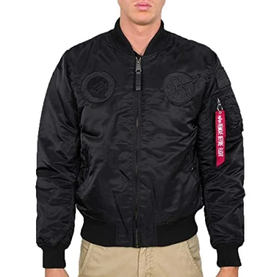 Abbildung von Alpha Industries MA1 VF NASA Bomberjacke, Herren, Größe: Small, All black