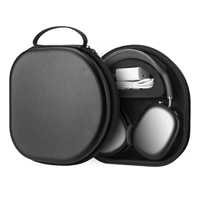 Abbildung von YINKE Smart Case für neue Apple AirPods Max unterstützt den Schlafmodus, harter Organizer, tragbare Tragetasche, Aufbewahrungstasche (Lychee Muster)