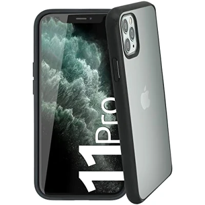 Abbildung von smart engineered se® HARDCASE für iPhone 11 Pro Hülle Transparente Schutzhülle Schwarzer Softframe Kratzfest Stoßfestigkeit Handyhülle case Cover durchsichtig