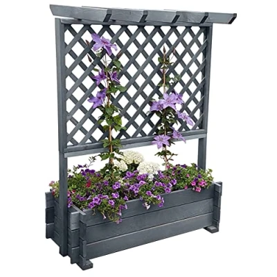 Abbildung von promadino Rankhilfe, Rankkasten mit Pergola, BxTxH: 112x65x139 cm