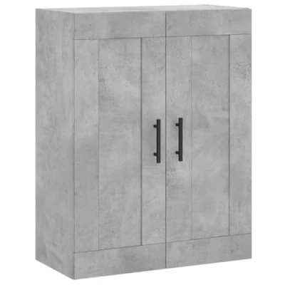 Abbildung von vidaXL Wandschrank, Hängeschrank mit 3 Fächern 2 Türen, Wandmontage Badezimmerschrank, Aufbewahrungsschrank für Wohnzimmer Schlafzimmer, Betongrau Holzwerkstoff