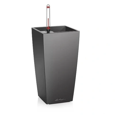 Abbildung von LECHUZA MINI CUBI, Topfpflanzer, Freistehend, Acrylnitril Butadien Styrol (ABS), Metallisch, Drinnen, Splitterfrei, UV beständig