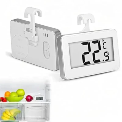 Abbildung von Jinpojun 2 Stück Kühlschrankthermometer, Mini Digital Thermometer für Gefrierfach Mit Gut Lesbarem LCD Anzeige Lesen Perfekt kühlschrank, Lnnen, Außen, Restaurants, Bars, Cafés(4.3 * 6.8CM)