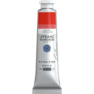 Abbildung von Lefranc Bourgeois 405055 extra feine Ölfarbe in Künstlerqualität aus hochwertigen Pigmenten, lebendige Farben, hohe Lichtechtheit, 40ml Tube Zinnoberrot