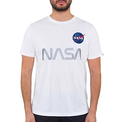 Abbildung von Alpha Industries Herren NASA Reflective T Shirt, White, L