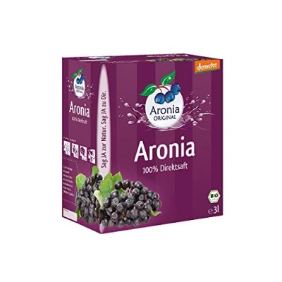Abbildung von Aronia ORIGINAL Demeter Muttersaft aus deutschem Anbau 3 Liter Bio Direktsaft 100% Aroniabeeren Vegan, ohne Konservierungsstoffe, Zuckerzusatz (lt. Gesetz)