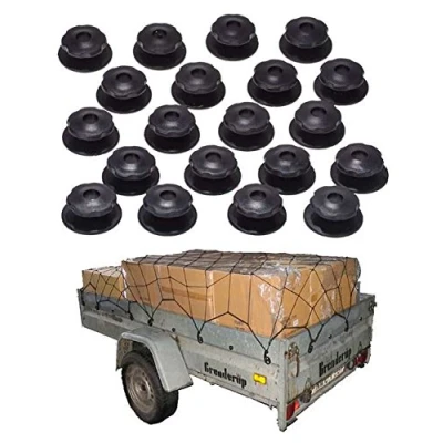 Abbildung von Anhängernetz mit Befestigung Rundknöpfen 20 St.inkl Schrauben KFZ Auto Netz von all around24® (120 x 80 cm bis 180 130 cm)