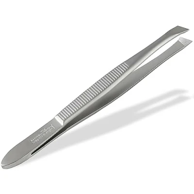 Abbildung von Solinger Zupfpinzette Pinzette aus Rostfreiem Edelstahl Made in Germany Haarzupfpinzette Augenbrauenpinzette zur Gesichtspflege Beauty Haarentfernung für Damen und Herren (Schräg)
