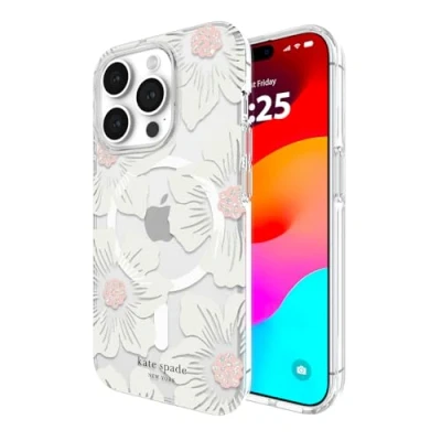 Abbildung von Kate Spade New York iPhone 15 Pro Hülle, Kompatibel mit Mag Safe Hollyhock Cream