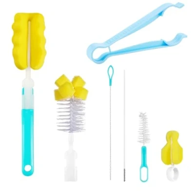 Abbildung von Flaschenbürste Baby Flaschenreiniger Bürste Flaschenbürsten Flaschen Brush Bottle Brushes Sponge mit Schnullerbürste Schlauchbürste Reinigungsbürste für Schnuller Strohhalme