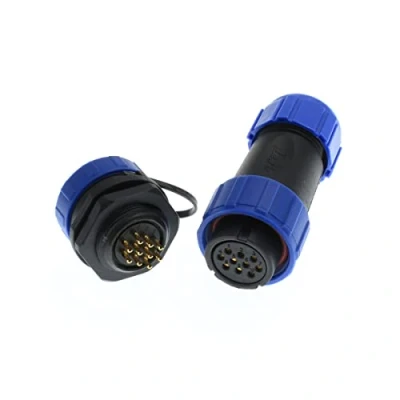 Abbildung von ZBLZGP HE21 10 poliger Stecker 5A 8 12mm Kabel IP68 Wasserdichter Buchse Aviation Circular Industrial Panel Mount