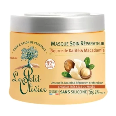 Abbildung von LE PETIT OLIVIER Repair Gesichtsmaske Shea &amp; Macadamia weich, nährt repariert in der Tiefe trockenes oder krauses Haar ohne Silikon 330 ml