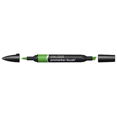Abbildung von Winsor &amp; Newton 0204068 BrushMarker (Für Zeichnungen, Kalligraphie, Design und Layouts, streifenfreies Zeichnen mit Keil Pinselspitze) waldgrün