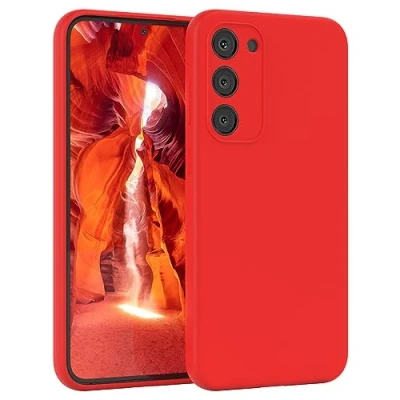 Abbildung von EAZY Case Slim kompatibel mit Samsung Galaxy S23 Plus Flexibles Silikon (Federlicht und Ultra Dünn), erhöhter Rand für Bildschirm &amp; Kamera, Stoßfeste Schlank Kratzfest, in Rot