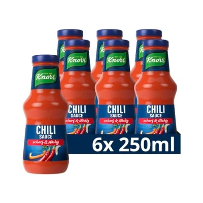 Abbildung von Knorr Chili Sauce scharfe Grillsauce ohne geschmacksverstärkende Zusatzstoffe und Konservierungsstoffe 6x 250 ml
