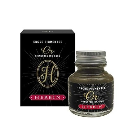 Abbildung von 4 x Herbin Kalligraphie Tinte 30ml deckend gold