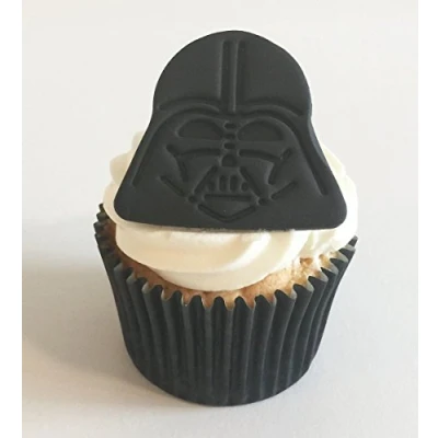 Abbildung von 6 Handgemachte Kuchendekorationen aus Zucker: Darth Vader