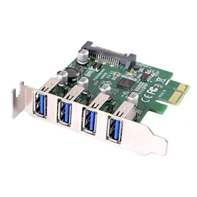 Abbildung von Cablecc Low Profile 4 Ports PCI E auf USB 3.0 HUB Express Erweiterungskartenadapter 5 Gbit/s für Motherboard