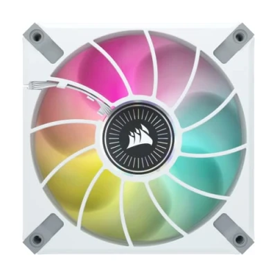 Abbildung von Corsair iCUE ML120 RGB ELITE, 120 mm PWM Lüfter (CORSAIR AirGuide Technologie, Magnetschwebelager, Bis zu 2.000 U/min, Zero RPM Modus, inklusive Lighting Node CORE) Dreierpack Weiß