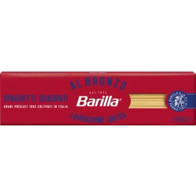 Abbildung von 3x Barilla Spaghetti Quadrati al Bronzo Bronze Gezogene Pasta 400g Rohe Verarbeitungsmethode