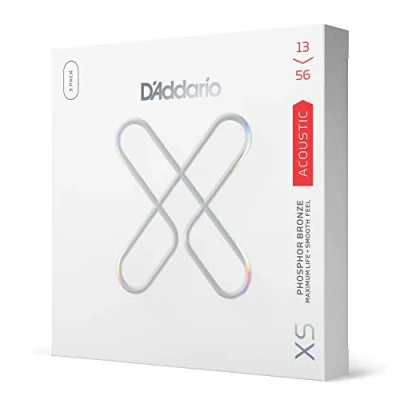 Abbildung von D&#039;Addario XSAPB1253 3P Gitarrensaiten mit Phosphorbronzebeschichtung, maximale Lebensdauer glatter Haptik und außergewöhnlichem Klang, für 6 saitige Gitarren, 13 56 Medium, 3er Pack