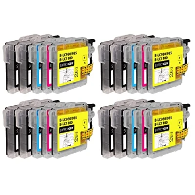 Abbildung von Supply Guy 20 Druckerpatronen kompatibel mit Brother LC 985 für DCP J125 J140w J315w J515w MFC J220 J265w J410 Series J415w