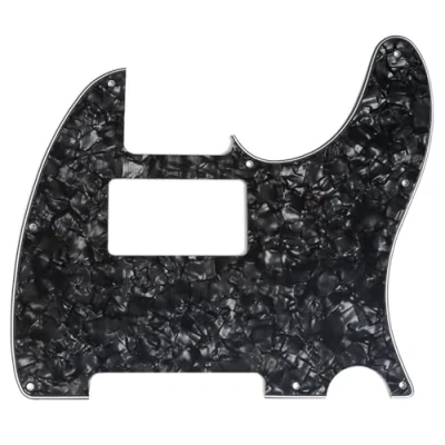 Abbildung von Musiclily 8 Löcher Humbucker Tele Pickguard Gitarre Schlagbrett für Fender American/Mexican Standard Telecaster Modern Style E Gitarre,4 lagig Black Pearl