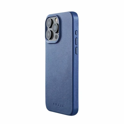 Abbildung von MUJJO Lederhülle mit MagSafe iPhone 15 Pro Max blau CL 041 BL