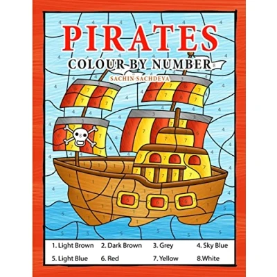 Abbildung von Pirates Colour By Number: Coloring Book for Kids Ages 4 8