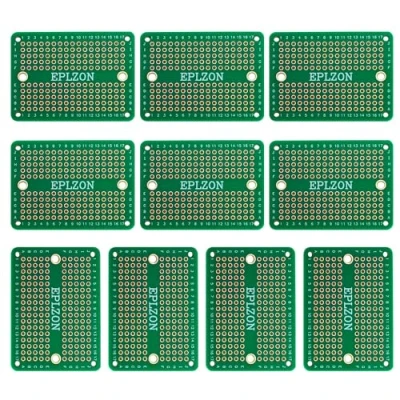 Abbildung von EPLZON Prototype Board Lötbares Breadboard Doppelseitig Leiterplatte PCB Circuit zum Schweißen von,DIY elektronische Artikel,Grün(Packung mit 10 Stück)