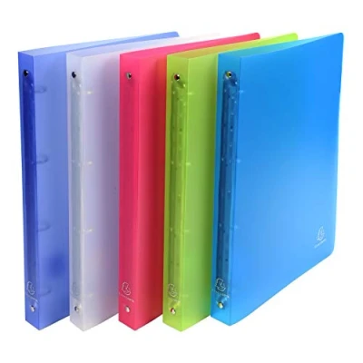 Abbildung von Exacompta 51469E Kunststoff Ringhefter Chromaline DIN A4 aus mittelfestem transluzentem Polypropylen 4 Ringe Rücken 30mm Plastikordner ideal für Büro und Schule 1 Stück Zufallsfarbe