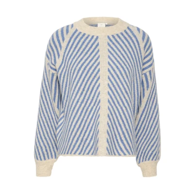 Abbildung von Kaffe Kavera Strickpullover, Damen, Größe: 42, Beige cornflower stripe