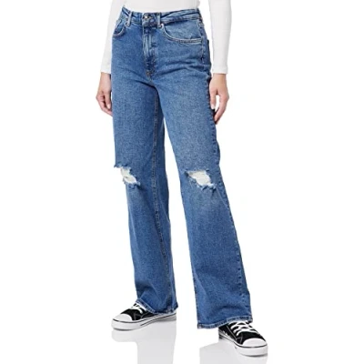 Abbildung von ONLY Juicy Flared Jeans, Damen, Größe: 32x32, Dark medium blue denim