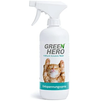 Abbildung von GreenHero Katzen Spielspray Entspannungsspray für beruhigende Duftstoffe, natürliche Katzenminze, Baldrian, Lavendel Wohlbefinden