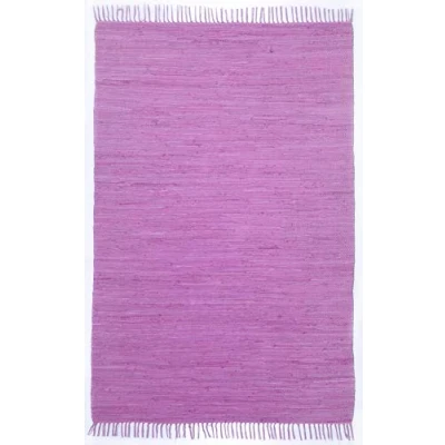 Abbildung von Theko Dhurry Teppich aus 100% Baumwolle Flachgewebe Happy Cotton handgewebt Farbe: Fuchsia 40x60 cm, Fuchisa
