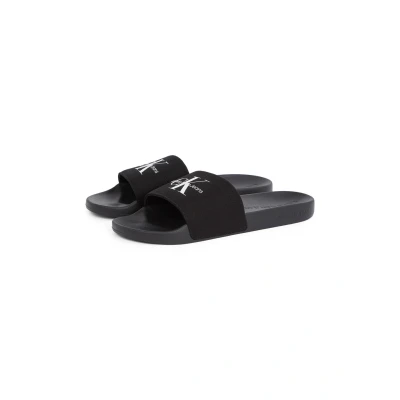 Abbildung von Calvin Klein Jeans Slide Monogram Pantolette flach, Herren, Größe: 45, Triple black Schuhe