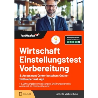 Abbildung von Wirtschaft Einstellungstest Vorbereitung &amp; Assessment Center bestehen: Online Testtrainer inkl. App I + 5.000 Aufgaben mit Lösungen, Erfahrungsberichte, Austausch in Community uvm!