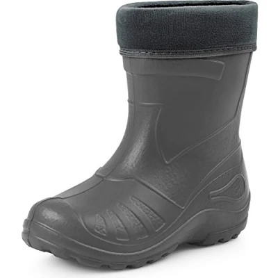 Abbildung von Ladeheid Gummistiefel Kinder federleichte und wasserdichte Eva Thermo Regenstiefel gefüttert KL050 (Graphite, 26 EU)
