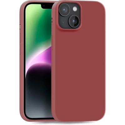Abbildung von MyGadget Hülle kompatibel mit iPhone 14 Plus robuste Silikon Schutzhülle TPU Case Slim Silikonhülle Back Cover Ultra Kratzfest Handyhülle matt Braun
