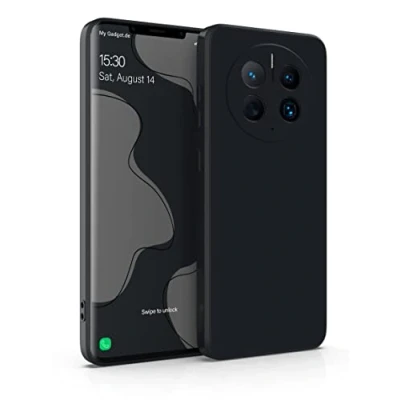 Abbildung von MyGadget Hülle für Huawei Mate 50 Pro robuste Silikon Schutzhülle TPU Case Slim Silikonhülle Back Cover Kratzfest Handyhülle Matt Schwarz