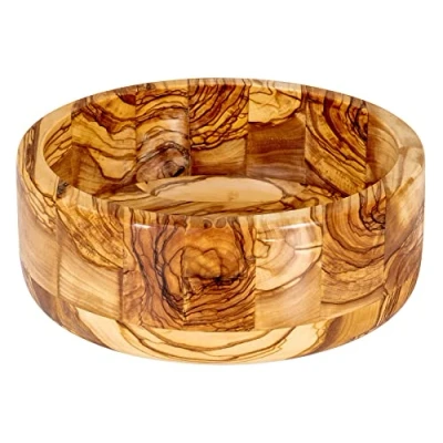 Abbildung von Schüssel ca. 20cm Schale Holz Olivenholz Holzschale Salatschüssel Natur Unikat Tischdeko Brotschale Snackschale