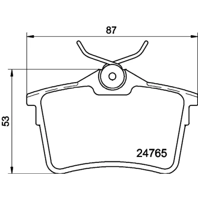 Abbildung von HELLA 8DB 355 014 081 Bremsbelagsatz nicht für Verschleißwarnanzeiger vorbereitet mit Bremssattelschrauben Zubehör PEUGEOT: 5008 I